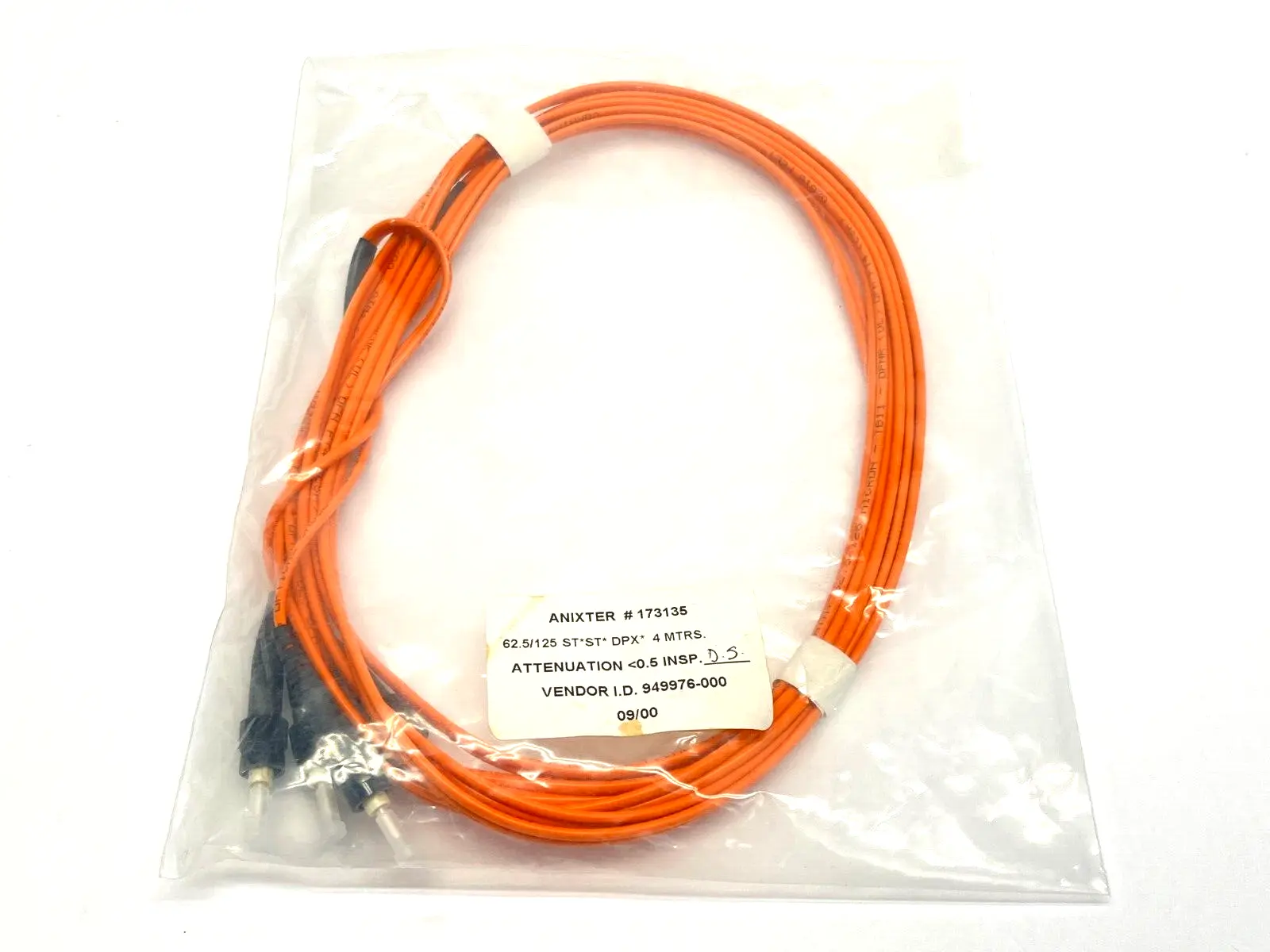 173135 | Anixter  Fiber Optic Cable 62.5/125 ST ST DPX 4m - New
