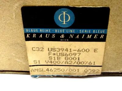 NEW KRAUS & NAIMER C32US3941-600 TRANSFER SWITCH C32US3941600