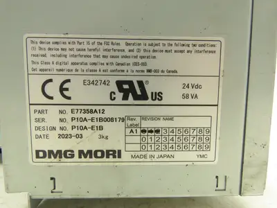 DMG Mori MSX-805III HMI Controller Touch Screen Panel Computer 24V Windows
