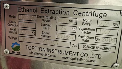 Toption TOP-C30 ethanol extractor, 316L SS.
