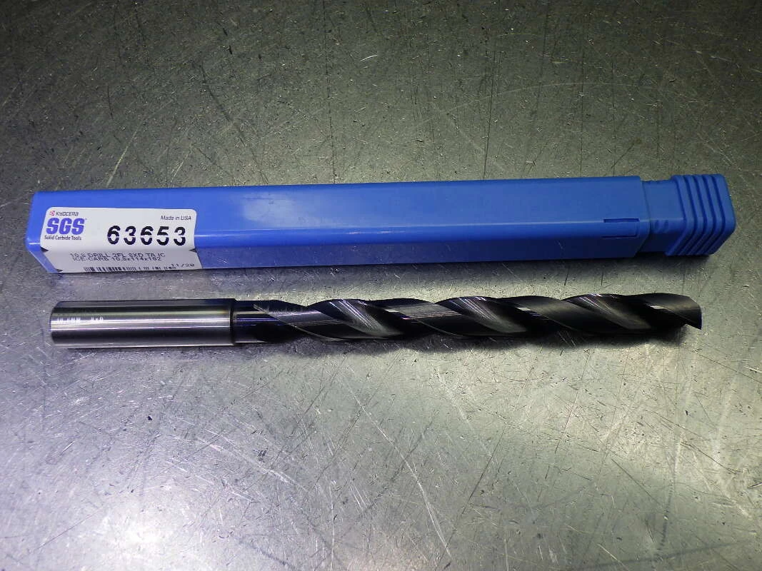 Kyocera 10.8mm Coolant Thru 8xD Carbide Drill 12mm Shank 63653 (LOC3552)