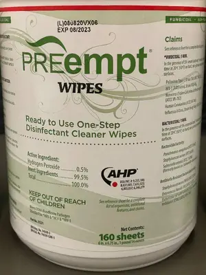 PREempt Disinfectant Cleaner Wipes - 3 Pack