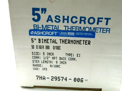 NEW ASHCROFT 50EI60R090 0/100C 5" BIMEAL THERMOMETER