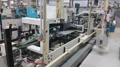 1995 Bobst Domino 90 Straight Line, auto bottom Gluer