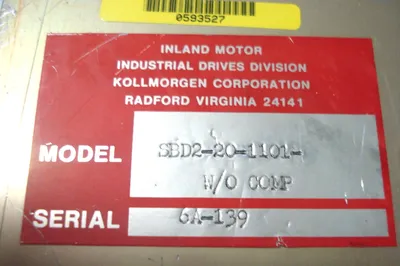 USED INDUSTRIAL DRIVES KOLLMORGEN SBD2-20-1101-W/0 COMP SBD2201101