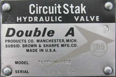 NEW DOUBLE A PQYP-06-10B2 HYDRAULIC VALVE PQYP0610B2