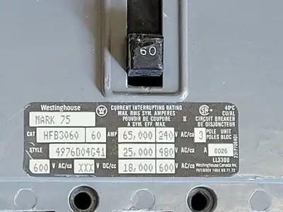 Used WESTINGHOUSE HFB3060 Switchgears British Columbia CA | Lenmark #242522