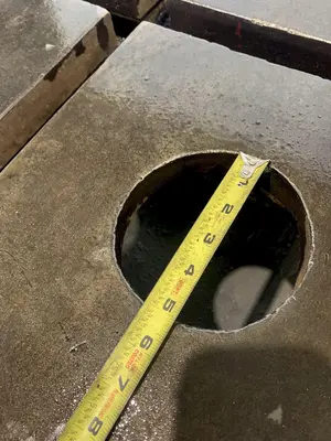 120" X 120" X 10" T-SLOTTED FLOOR PLATE. STOCK # 0416223