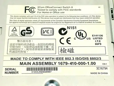 Used 3COM OFFICECONNECT SWITCH 8 Relays & Switches | Maverick Industrial Sales #1114332