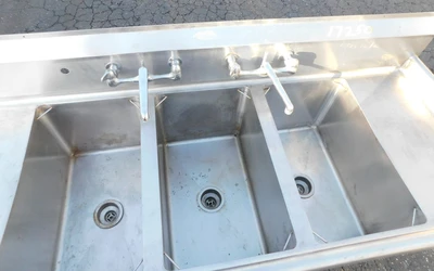 USED SS SINK 3 BAY SINK