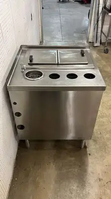 Used Delfield Used 30" x 32" Ice Cream Dipping Cabinet with Delfield N225P 6 Gallon Freezer - 115V - RL Ice Cream Equipment Illinois US | Falcon Restaurant Supply #1373543