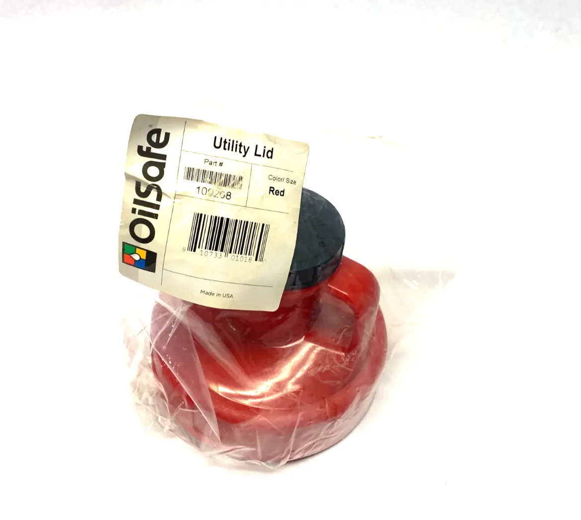 NEW OILSAFE MULTIPURPOSE UTILITY LID, 48MM OPENING, RED