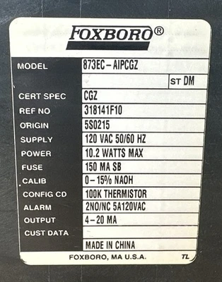 USED Foxboro 873EC-AIPCGZ