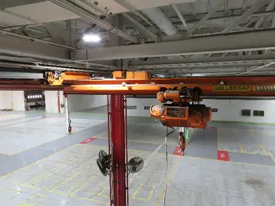 Cleveland Tramrail P&H 1 Ton Single Girder Underhung Bridge Crane 21' 8" Span