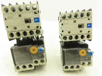 Fuji SK12L Motor Starter Contactor 5.5kW 600V & Overload 0.8-1.2A Lot of 2