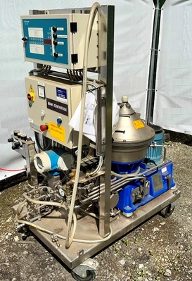 Alfa-Laval WSPX 404 SGP-31G CLARA 20 clarifier skid, 316SS.