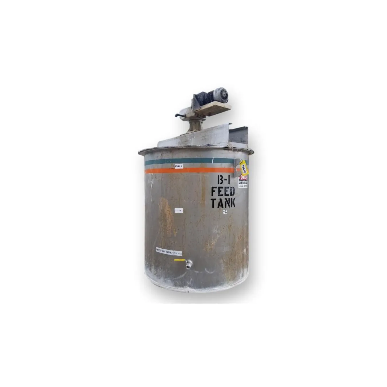 Used Bendel 2,000 Liter (550 Gallon) Stainless Steel Liquid Mix Tank w/ Agitator