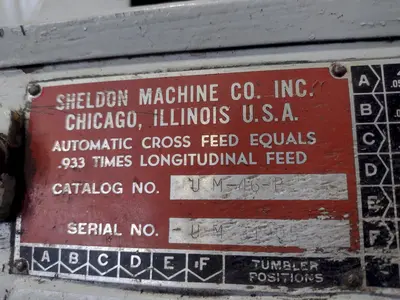 11" X 20" SHELDON MODEL #UM-46-P TOOLROOM ENGINE LATHE: STOCK #17919