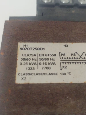 🔥SQUARE D CONTROL TRANSFORMER .25 KVA 9070T250D13