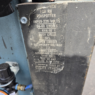 U14780C Used Duro Dyne RH pin spotter