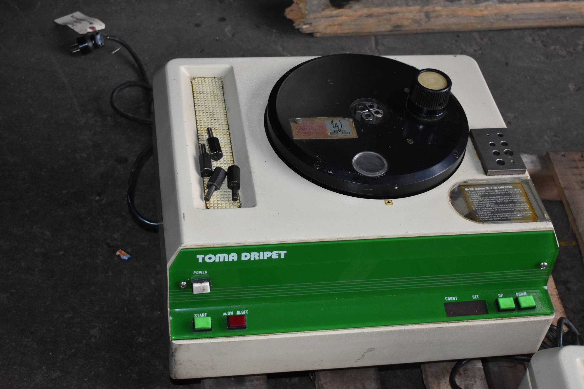 0.55" TOMA DRIPET "MGA" BENCH-TOP DRILL POINT SHARPENER - SINGLE PHASE ELECTRICS