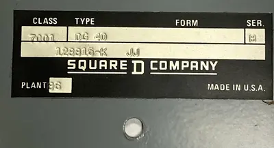 New | in-Stock SQUARE D 7001G40 Miscellaneous Equipment (Electrical & Power) | Surplus Asset Holdings #1188365