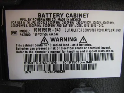 Powerware Prestige 101615015-040 Battery Cabinet for UPS 120 VDC 50 Amp