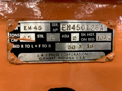 USED 1986 L AND J L AND J EM45 PRESS