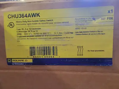 NEW SQUARE D CHU364AWK