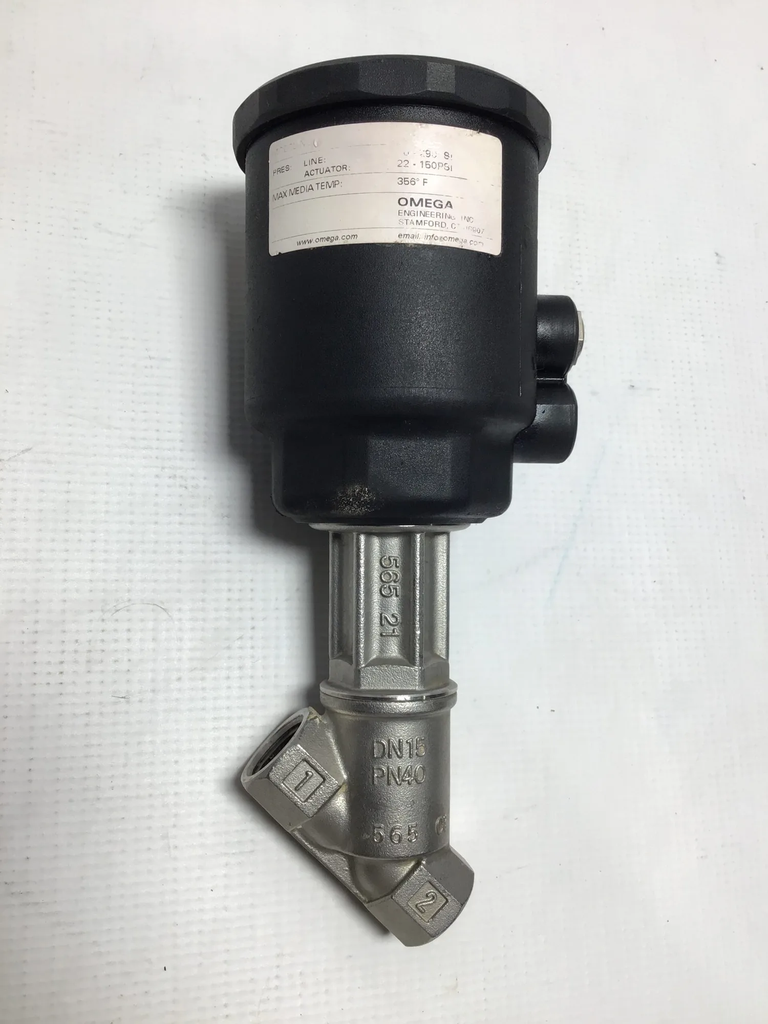 Omega AN205SXW00 Piston Actuated Valve 1/2″ NPT Stainless Steel 316
