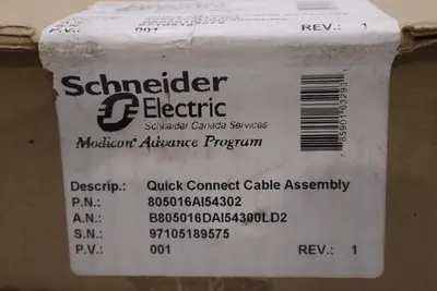 NEW OPEN BOX SCHNEIDER ELECTRIC 805016AI54302 CABLE ASSEMBLY STOCK G56