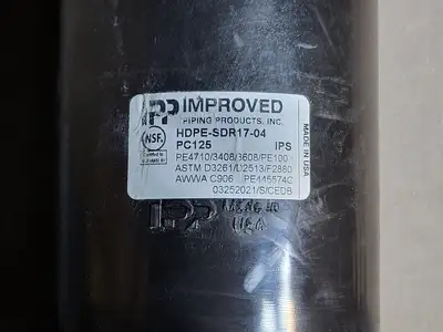 NEW IMPROVED PIPING PRODUCTS HDPE-SDR17-04 PC125