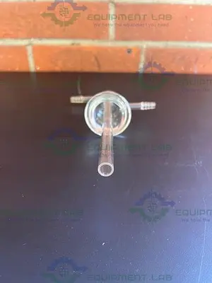 USED CHEMGLASS 65MM JOINT DIP / SYPHON TUBE W/ HOSE FITTINGS
