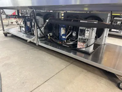 USED 2016 LESLIE FISHER ENGINEERING INC. STAINLESS STEEL CHILLER TABLE