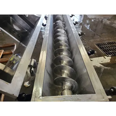 Used 8"dia. Stainless Steel Single Auger Steam Cheese Cooker Conveyor Processor