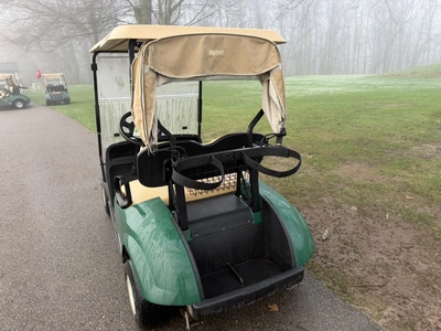 (1) 2017 E-Z-Go golf cart with a Kawasaki gas engine, model 625111G01, includes canopy, ball cover, ...