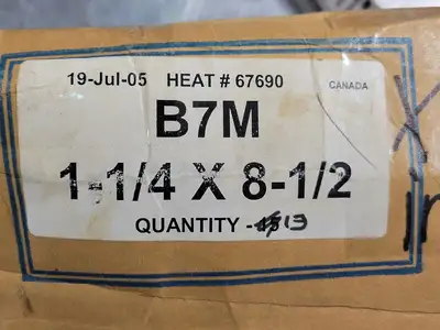 1-1/4" x 8-1/2" Stud Bolt Grade B7M