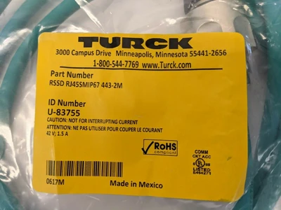 NEW TURCK DOUBLE-ENDED CORDSET U-83755