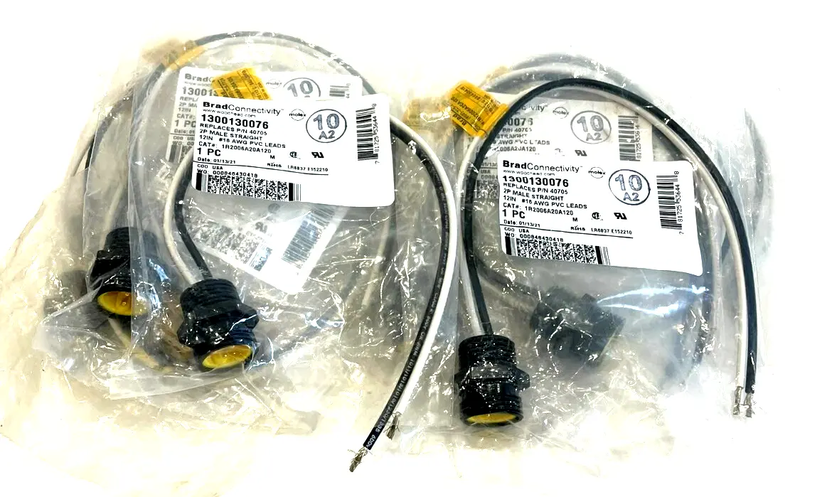 NEW MOLEX WOODHEAD 1R2006A20A120 2P MALE PVC LEADS LOT OF 15