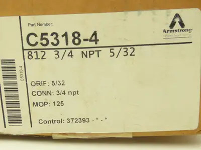 Armstrong 812 Inverted Bucket Steam Trap Valve 3/4" NPT Orif 5/32