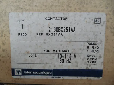 Telemecanique 2160BX251AA Contactor Module 25A 110-115V Coil New NIB