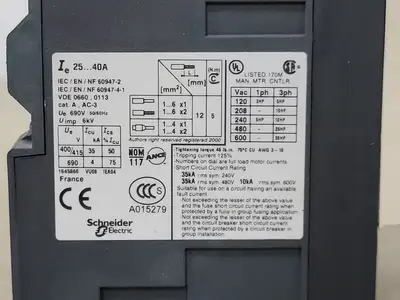 USED TELEMECANIQUE GV3ME40
