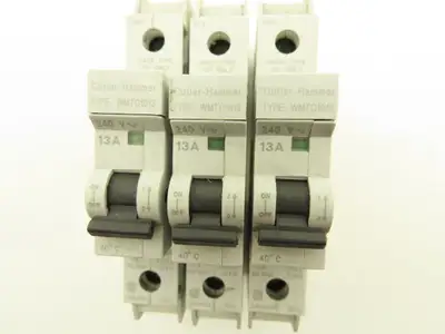 Cutler Hammer WMTC1013 1-Pole 13A Circuit Breaker Lot of 3