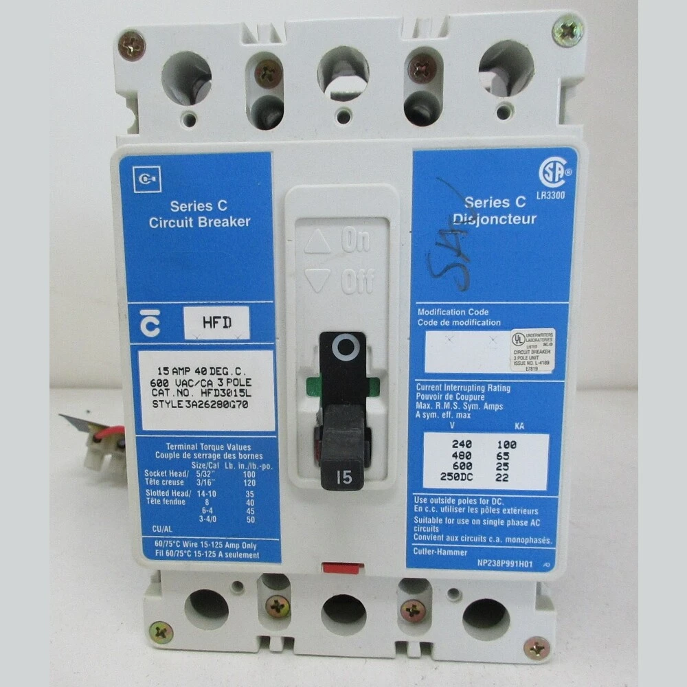 15A Cutler-Hammer HFD Breaker