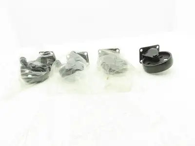 4" Cast Swivel Caster Wheels Two With Locking Break VTG Look Lot of 4