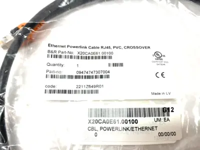 NEW B&R AUTOMATION ETHERNET POWERLINK CROSSOVER CABLE 1M