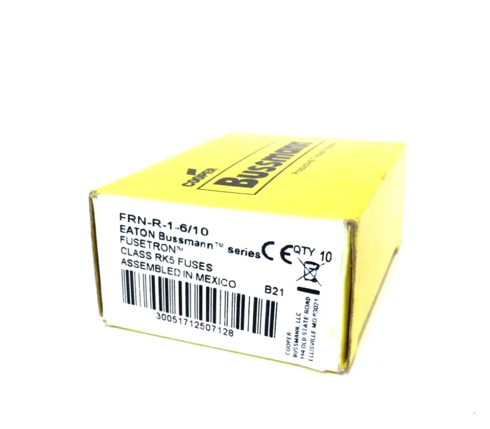 BOX OF 10 NEW BUSSMANN FRN-R-1-6/10 FUSES FRNR1610