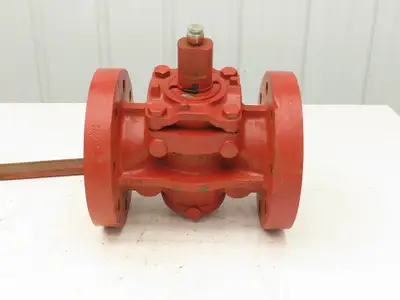 Rockwell Nordstrom 500 CWP 4 Plug Valve 4" Cast Iron 10" Flange 8 Hole W Wrench