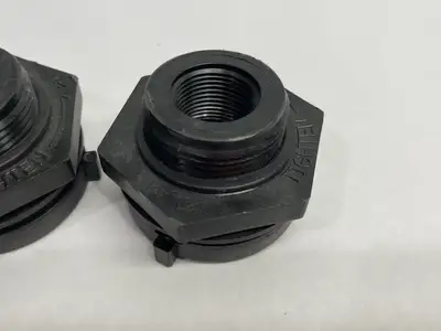 USED ACE ROTO-MOLD TANK BULKHEAD ADAPTER FITTING 3/4" POLY