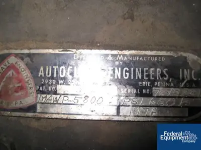 USED Parker Autoclave Engineers 1 LITER AUTOCLAVE ENGINEERS AUTOCLAVE, 5800#